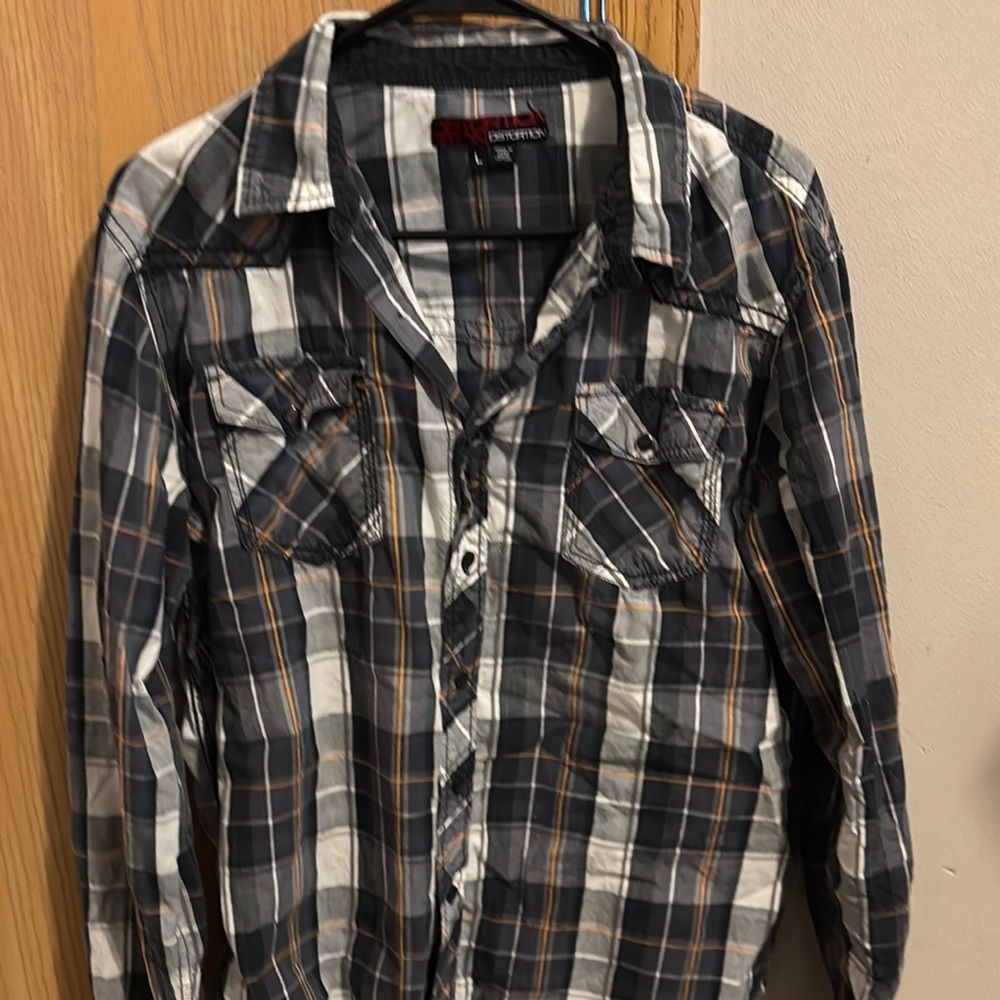 Croft & Barrow Black and White Casual Button Down Shirt